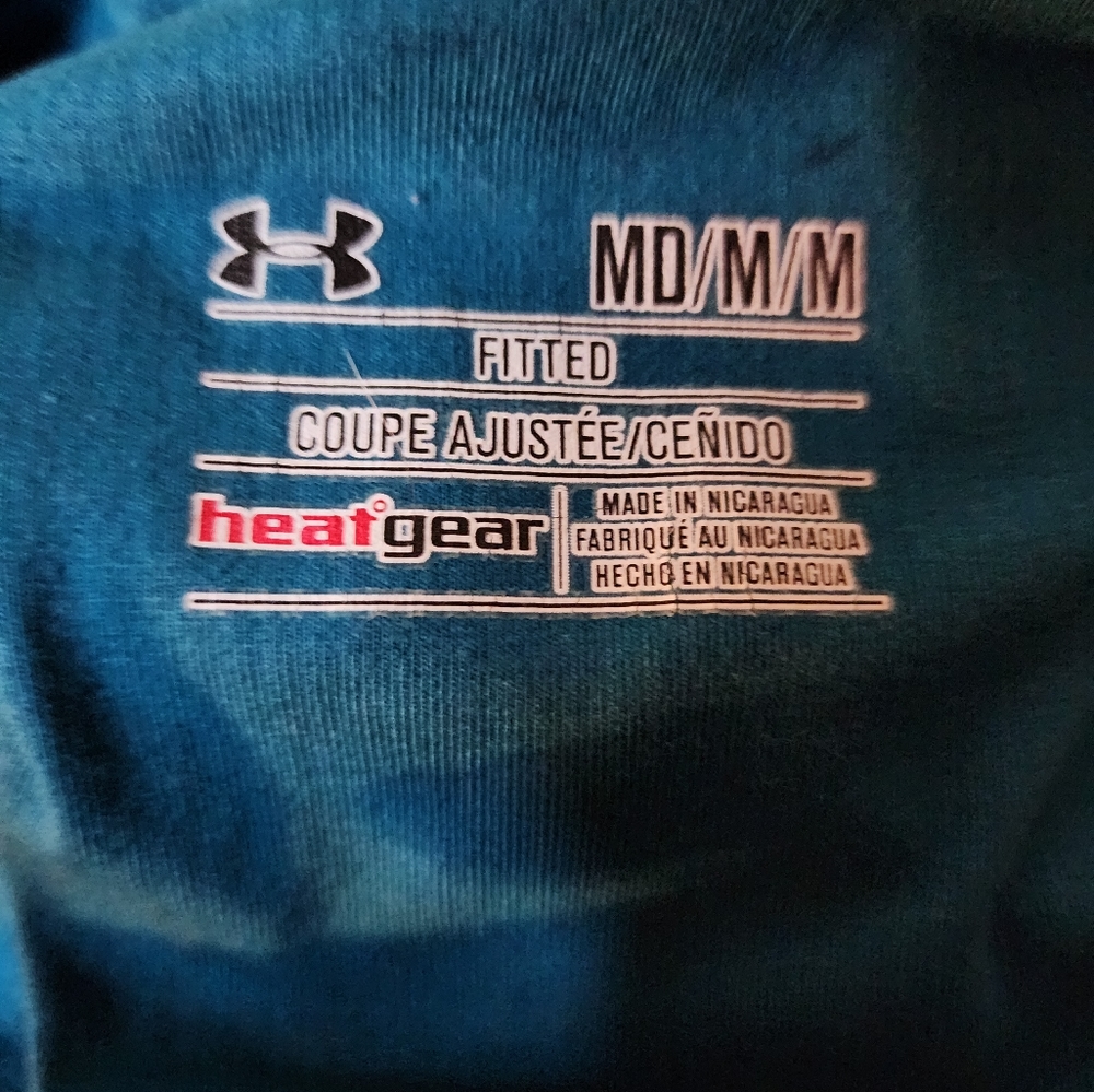 Under Armour HeatGear Fitted Blue Camo Tank Top Size Medium - Picture 3 of 3